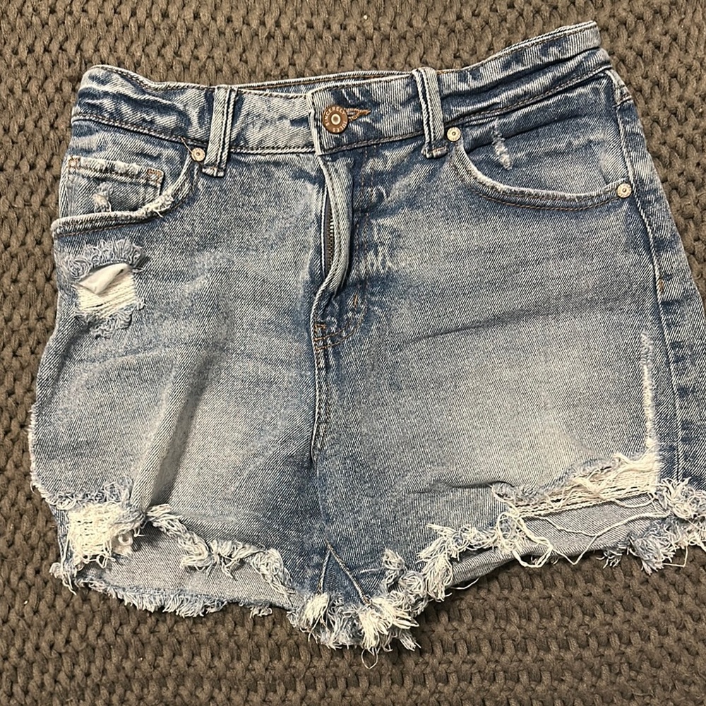 Sincerely Jules Blue Jean Shorts High-Waisted Distressed